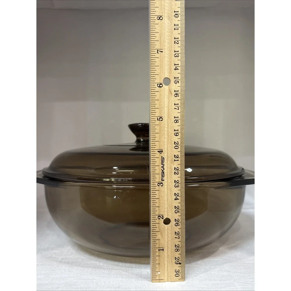 1990s Vintage Pyrex 024 Fireside Brown Glass 2qt Casserole Dish with Lid USA